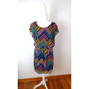 'City Triangles' Geometric Summer Dress / Size Medium